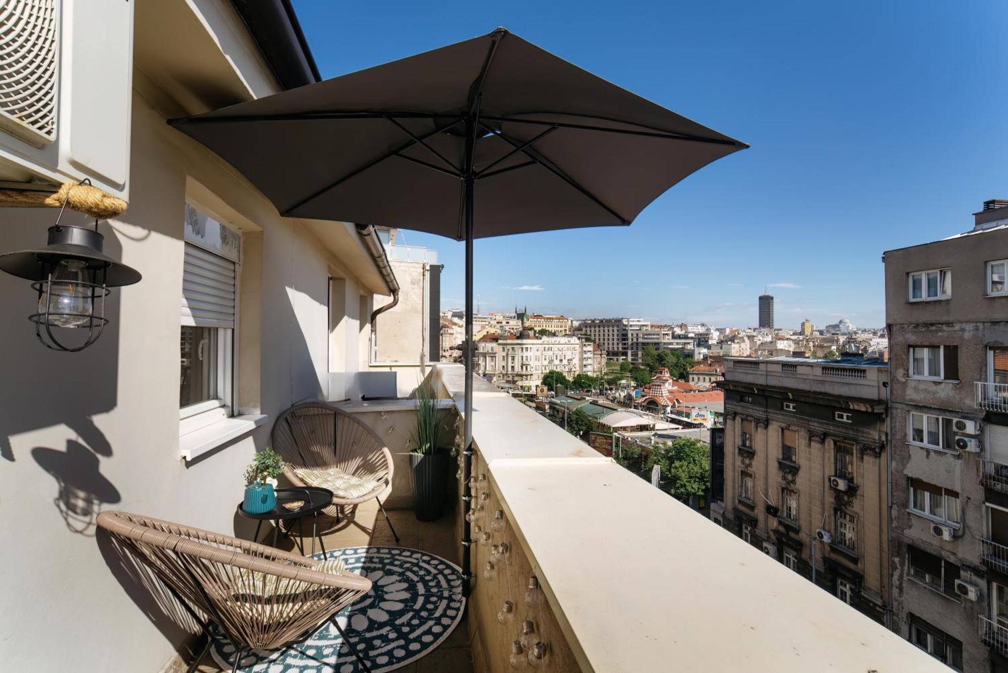 Roof Shelter City View Old Town Renovated Belgrad Exteriör bild